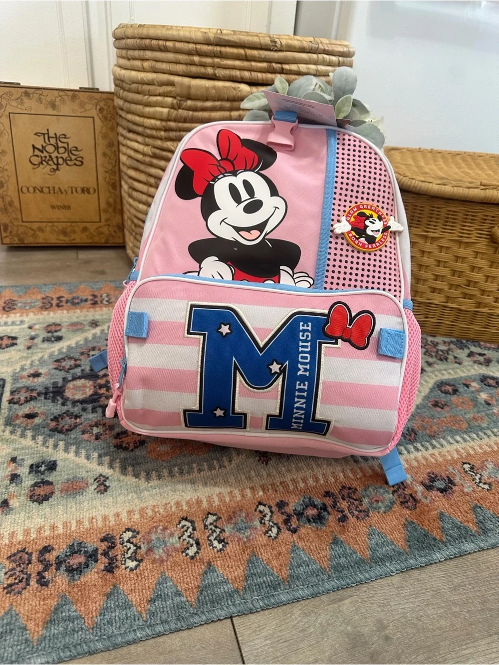 New Bio World Disney Minnie Mouse Large Book bag Pink Kids School Large Backpack
